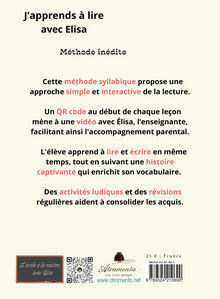 4ème de couverture de "J’apprends à lire avec Elisa"
